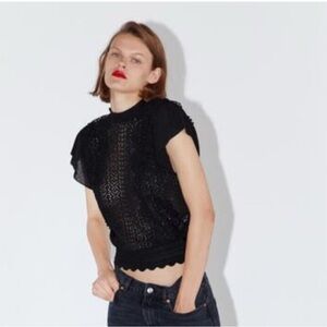 Zara Black Lace Top small never worn